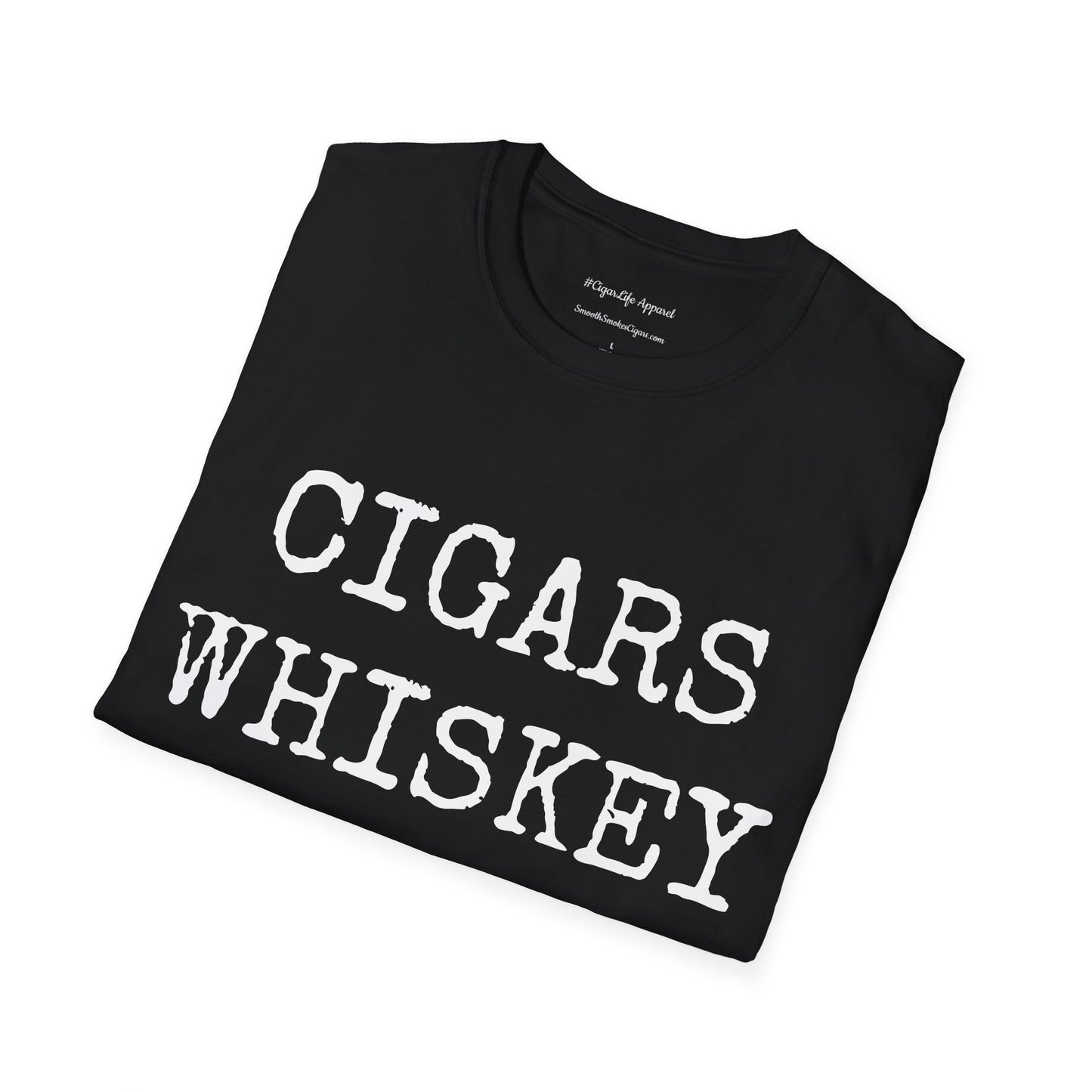 Cigars, Whiskey, Harleys Unisex T-Shirt (Black/White)