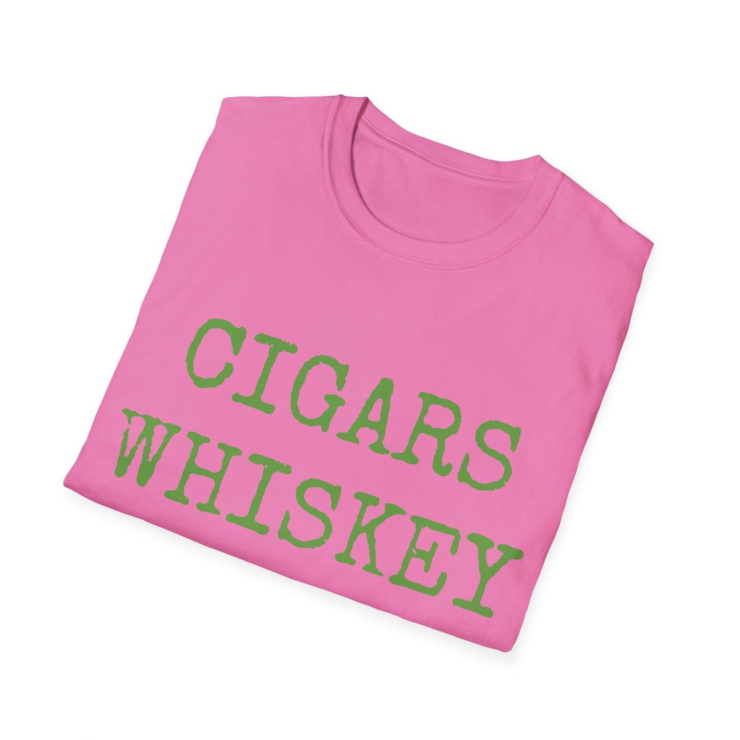 Cigars, Whiskey, Harleys Unisex T-Shirt (Pink/Green)