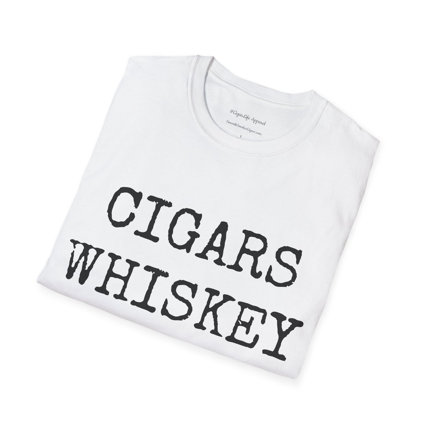 Cigars, Whiskey, Harleys Unisex T-Shirt (White/Black)