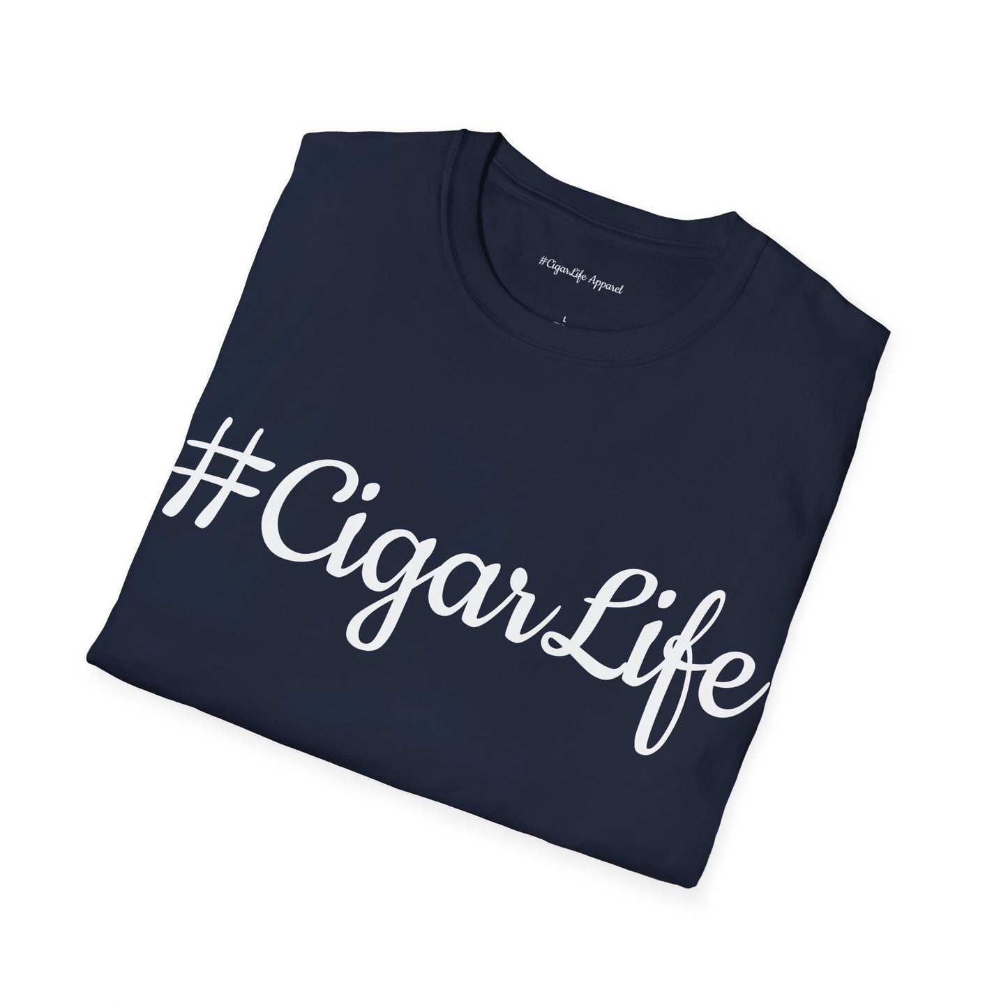 #CigarLife Unisex T-Shirt (Navy Blue/White)
