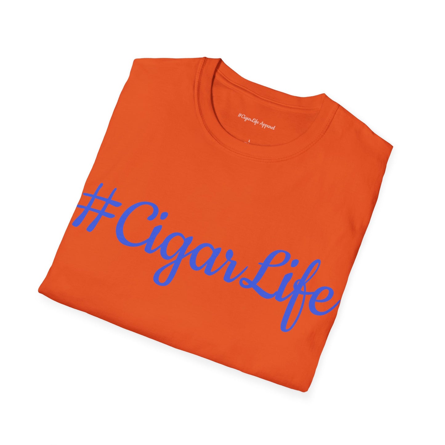 #CigarLife Unisex T-Shirt (Orange/Royal Blue)