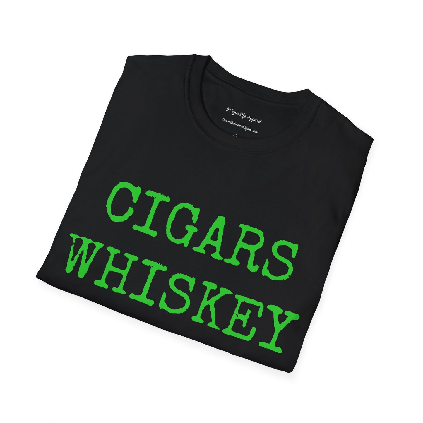 Cigars, Whiskey, Harleys Unisex T-Shirt (Black/Green)