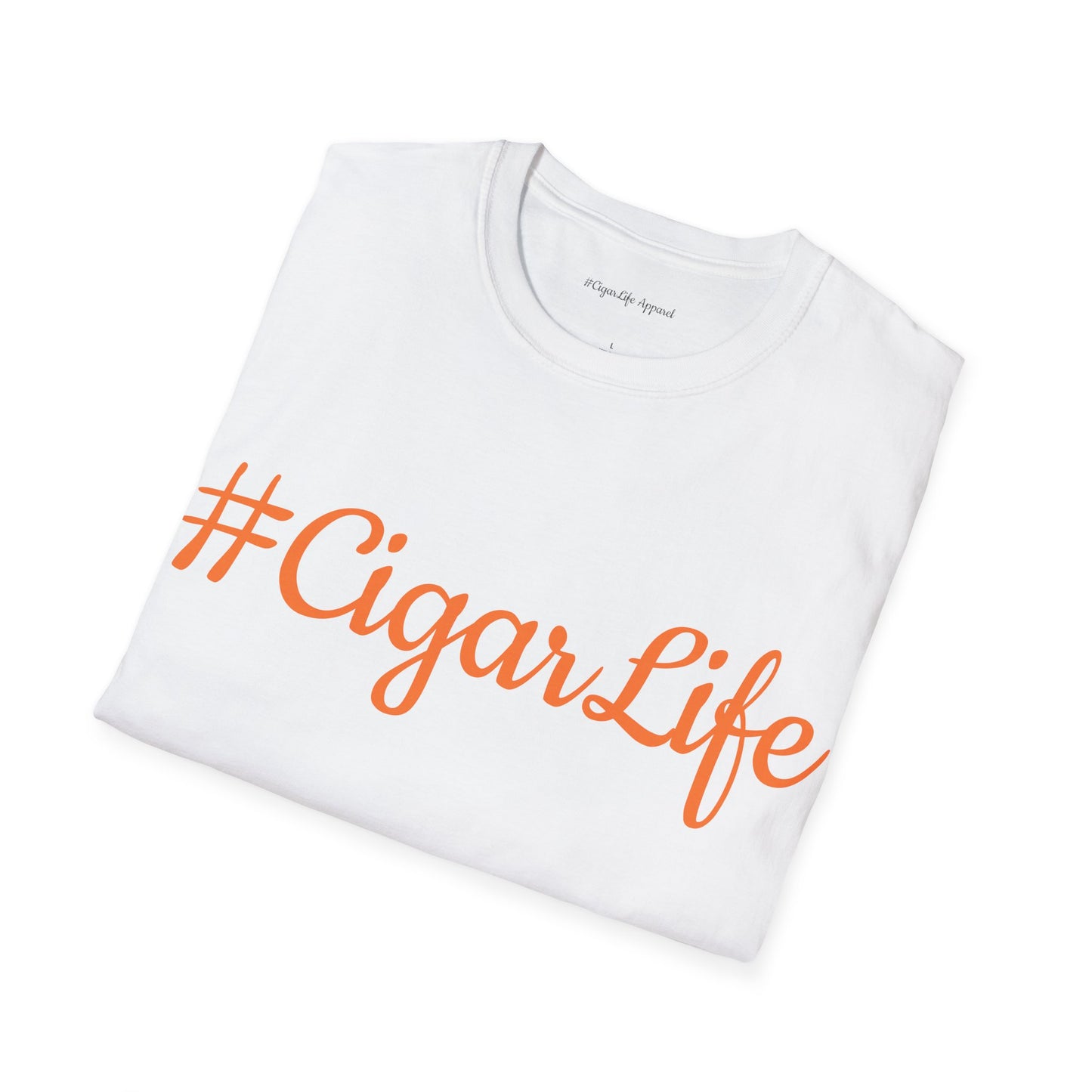 #CigarLife Unisex T-Shirt (White/Orange)