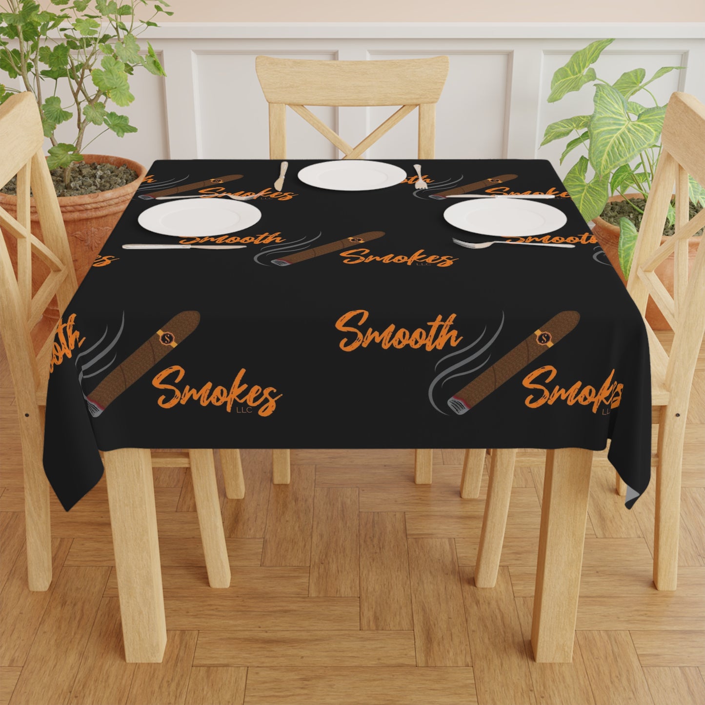 Smooth Smokes Cigars 55"x55" Tablecloth (Pattern)