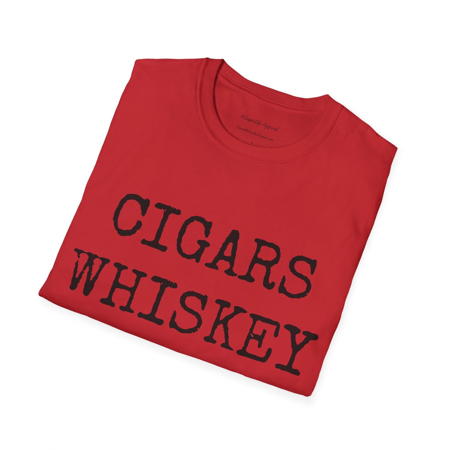 Cigars, Whiskey, Harleys Unisex T-Shirt (Red/Black)