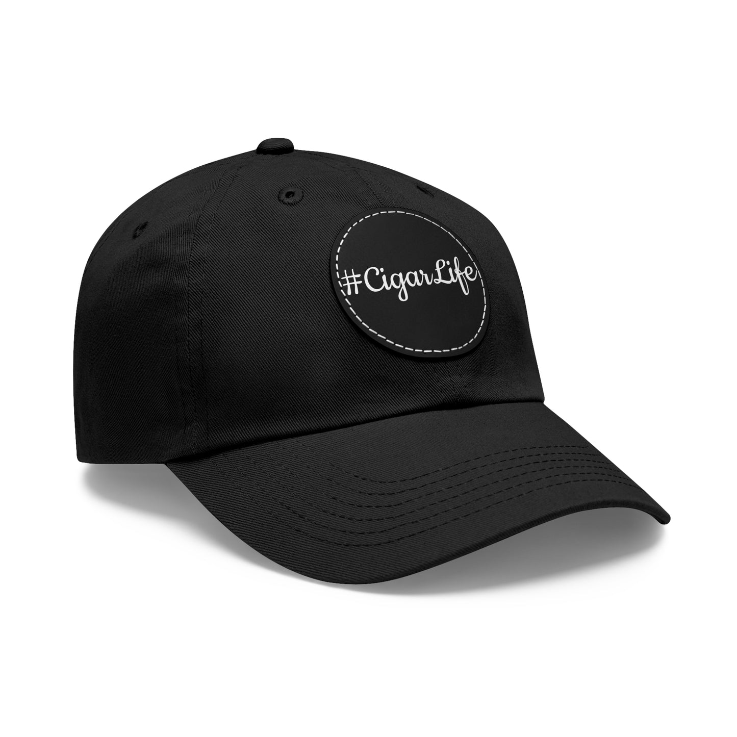 #CigarLife Dad Hat with Leather Patch (Round)