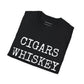 Cigars, Whiskey, Indians Unisex T-Shirt (Black/ White)