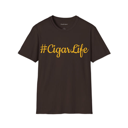 #CigarLife Unisex T-Shirt (Chocolate Brown/Yellow)