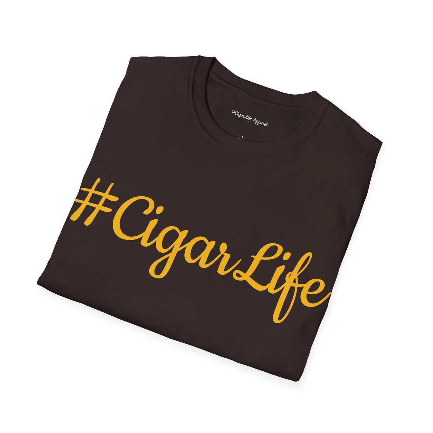 #CigarLife Unisex T-Shirt (Chocolate Brown/Yellow)