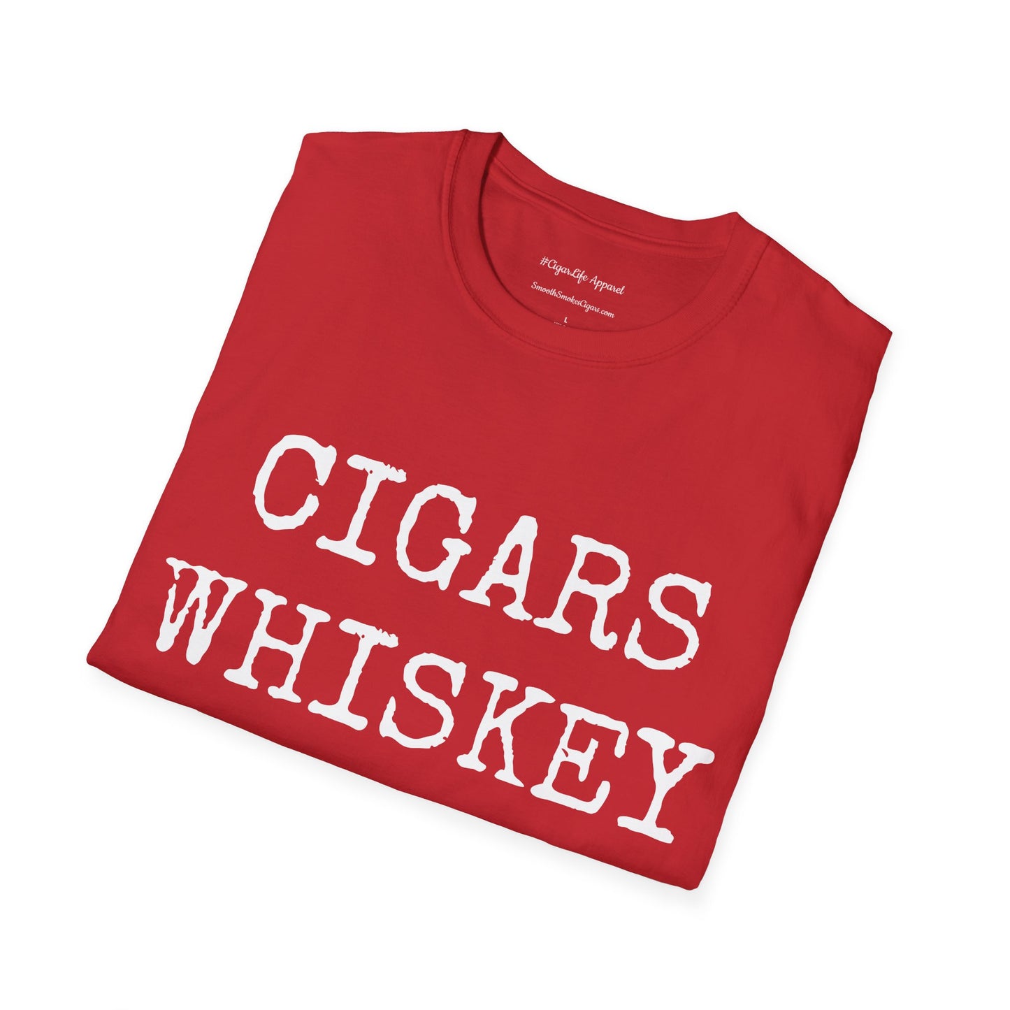 Cigars, Whiskey, Harleys Unisex T-Shirt (Red/White)