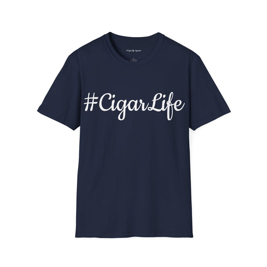 #CigarLife Unisex T-Shirt (Navy Blue/White)